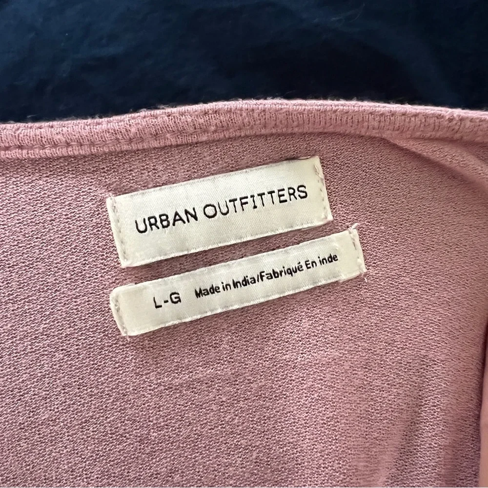 Urban Outfitters Pink Long Sleeve Cross Front Crop Top